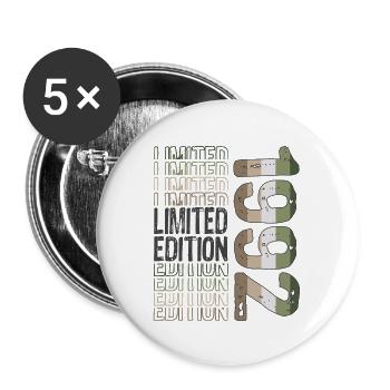 Limited Edition seit 1992 Geburtstag Vintage 1992 - Buttons groß 56 mm (5er Pack) - Weiß - Vorne