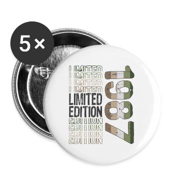 Edition limitée depuis 1987 Anniversaire Millésime 1987 - Lot de 5 grands badges (56 mm) - blanc - Devant