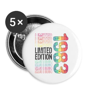 Limited Edition seit 1983 Geburtstag Vintage 1983 - Buttons groß 56 mm (5er Pack) - Weiß - Vorne