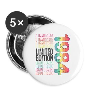 Edition limitée depuis 1984 Anniversaire Millésime 1984 - Lot de 5 grands badges (56 mm) - blanc - Devant