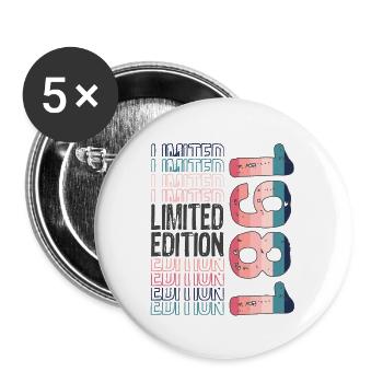 Edition limitée depuis 1981 Anniversaire Millésime 1981 - Lot de 5 grands badges (56 mm) - blanc - Devant