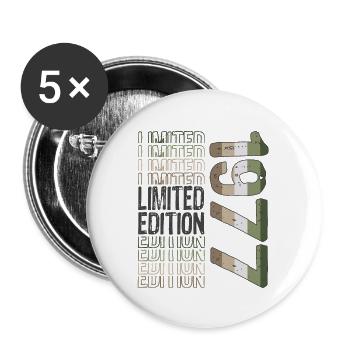Limited Edition Since 1977 Birthday Vintage 1977 - Buttons large 2.2''/56 mm (5-pack) - white - Front