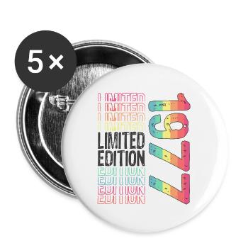 Limited Edition Since 1977 Birthday Vintage 1977 - Buttons large 2.2''/56 mm (5-pack) - white - Front