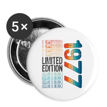Limited Edition Since 1977 Birthday Vintage 1977 - Buttons large 2.2''/56 mm (5-pack) - white - Front