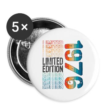 Edition limitée depuis 1976 Anniversaire Millésime 1976 - Lot de 5 grands badges (56 mm) - blanc - Devant