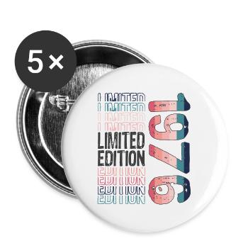Edition limitée depuis 1976 Anniversaire Millésime 1976 - Lot de 5 grands badges (56 mm) - blanc - Devant
