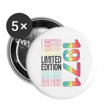 Edition limitée depuis 1971 Anniversaire Millésime 1971 - Lot de 5 grands badges (56 mm) - blanc - Devant