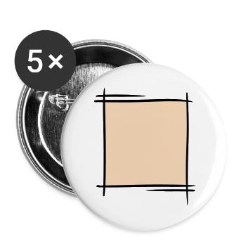 Dekorativer Rahmen. Banner / Bilderrahmen. - Buttons groß 56 mm (5er Pack) - Weiß - Vorne