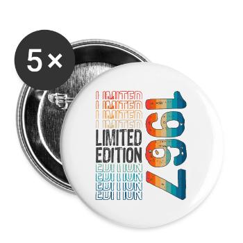 Edition limitée depuis 1967 Anniversaire Millésime 1967 - Lot de 5 grands badges (56 mm) - blanc - Devant