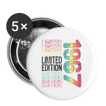 Limited Edition seit 1967 Geburtstag Vintage 1967 - Buttons groß 56 mm (5er Pack) - Weiß - Vorne