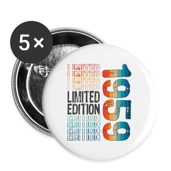 Limited Edition seit 1959 Geburtstag Vintage 1959 - Buttons groß 56 mm (5er Pack) - Weiß - Vorne
