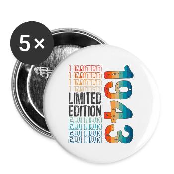 Édition limitée depuis 1943 Anniversaire Millésime 1943 - Lot de 5 grands badges (56 mm) - blanc - Devant