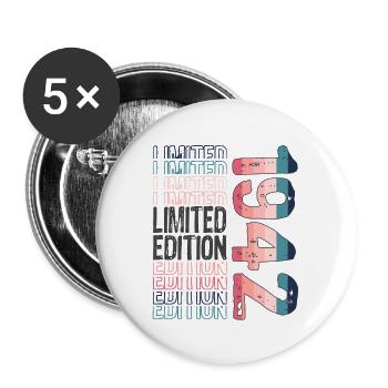 Limited Edition Since 1942 Birthday Vintage 1942 - Buttons large 2.2''/56 mm (5-pack) - white - Front
