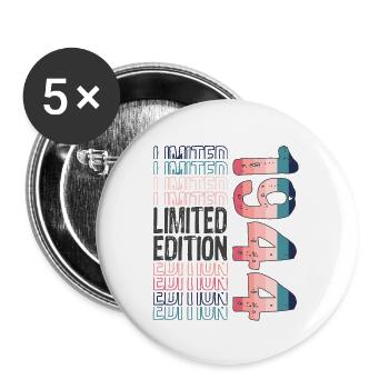 Limited Edition Since 1944 Birthday Vintage 1944 - Buttons large 2.2''/56 mm (5-pack) - white - Front