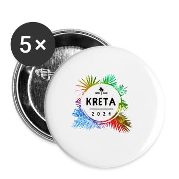 Crete 2024 Colorful - Buttons large 2.2''/56 mm (5-pack) - white - Front