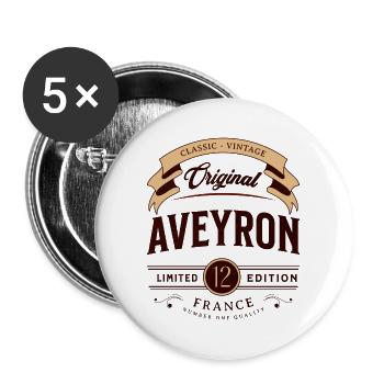 Vintage Aveyron Department France - Buttons large 2.2''/56 mm (5-pack) - white - Front