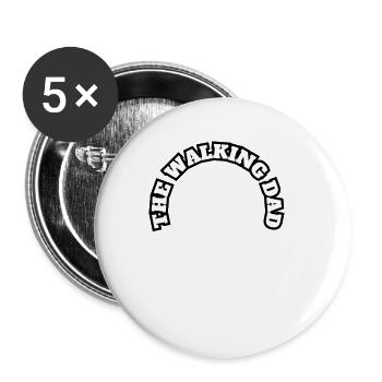 The Walking Dad 2 Sons White - Buttons groß 56 mm (5er Pack) - Weiß - Vorne
