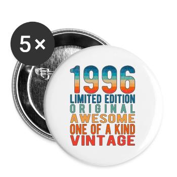 Edition limitée depuis 1996 Anniversaire Millésime 1996 - Lot de 5 grands badges (56 mm) - blanc - Devant