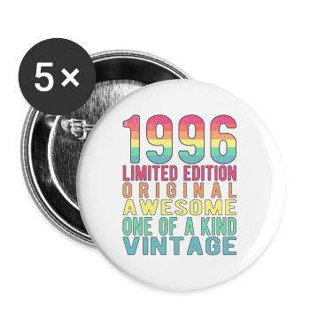 Edition limitée depuis 1996 Anniversaire Millésime 1996 - Lot de 5 grands badges (56 mm) - blanc - Devant