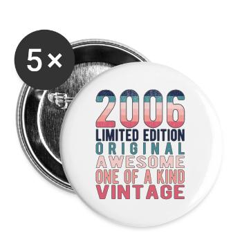 Edition limitée depuis 2006 Anniversaire Millésime 2006 - Lot de 5 grands badges (56 mm) - blanc - Devant