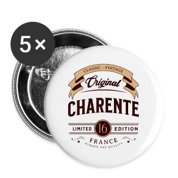 Jahrgang Charente Département Frankreich - Buttons groß 56 mm (5er Pack) - Weiß - Vorne
