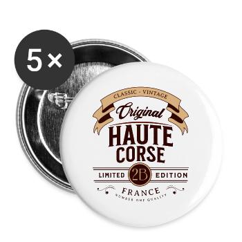 Haute-Corse Département France - Lot de 5 grands badges (56 mm) - blanc - Devant