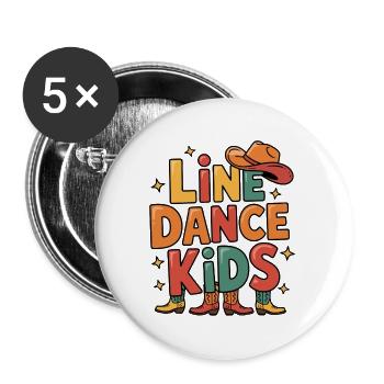 Line Dance Kids Kids Dancing Line Dance - Buttons large 2.2''/56 mm (5-pack) - white - Front