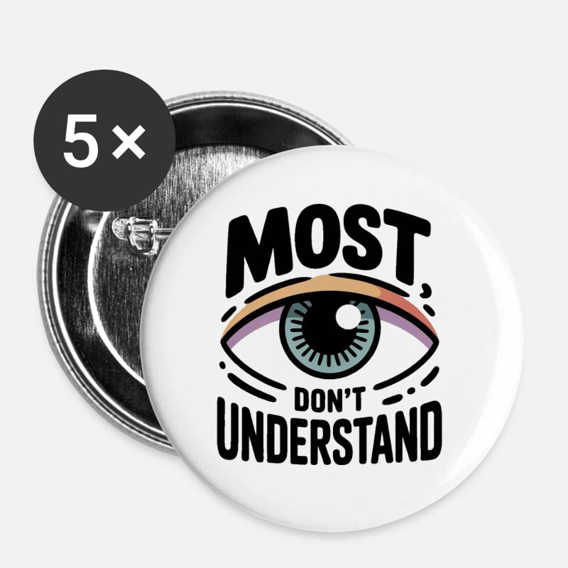 most-don-t-understand - Buttons groß 56 mm (5er Pack) - Weiß