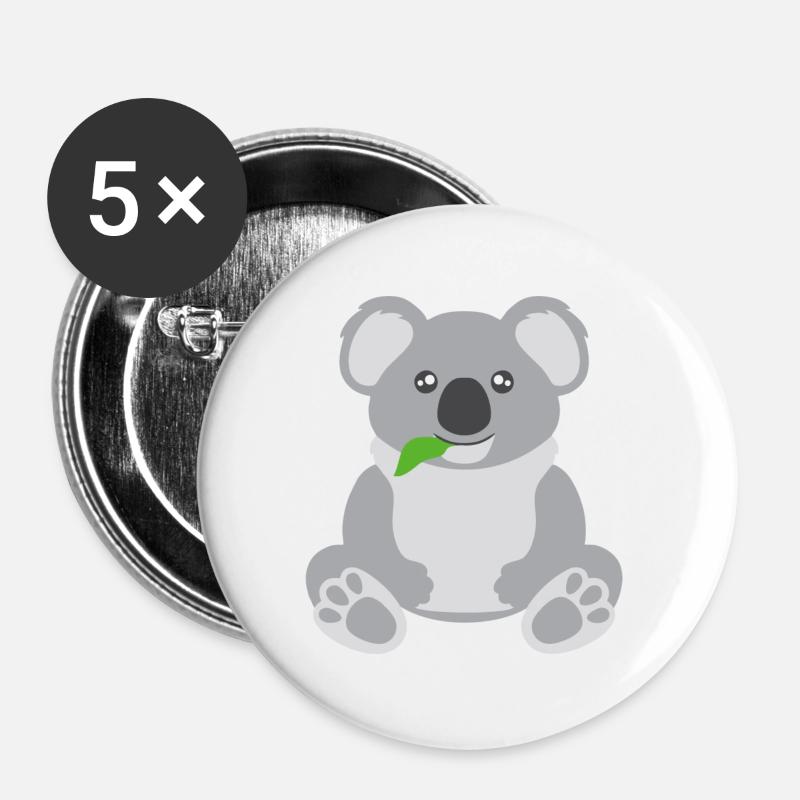 Koala bear - Buttons large 2.2''/56 mm (5-pack) - white