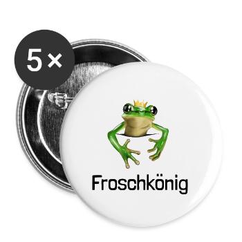 Petite grenouille mignonne - prince grenouille - Lot de 5 grands badges (56 mm) - blanc - Devant