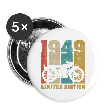 Vintage Moto 1949 Rétro Cadeau D'anniversaire - Lot de 5 grands badges (56 mm) - blanc - Devant
