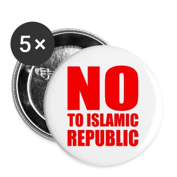 no to islamic republic - Buttons groß 56 mm (5er Pack) - Weiß - Vorne