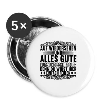 Abschiedsgeschenk Kollege Jobwechsel - Buttons groß 56 mm (5er Pack) - Weiß - Vorne