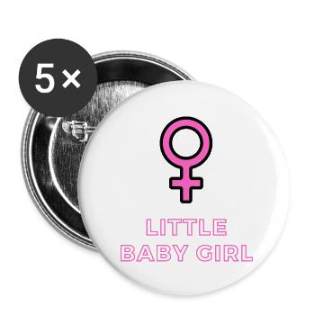 Baby Announcement Pregnancy - Girl - Surprise - Buttons large 2.2''/56 mm (5-pack) - white - Front