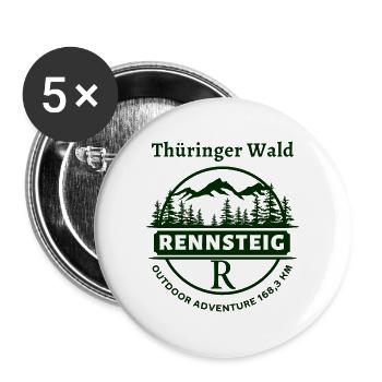 Rennsteig-Thüringer Wald-Thüringen - Buttons groß 56 mm (5er Pack) - Weiß - Vorne