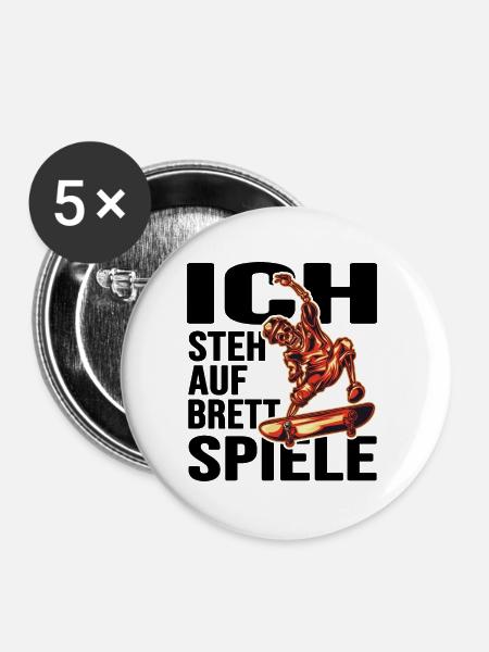 skate sk8 skateboarder halfpipe - Buttons groß 56 mm (5er Pack) - Weiß