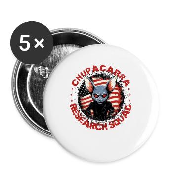 Kryptozoologen Chupacabra-Kreaturen lustige - Buttons groß 56 mm (5er Pack) - Weiß - Vorne