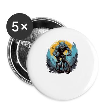 MTB Mountainbike Fahrrad BMX El-Chupacabra - Buttons groß 56 mm (5er Pack) - Weiß - Vorne