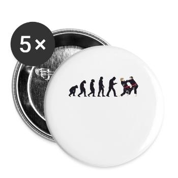 Judoka Taekwondo Karate Aikido Ju-Jutsu Evolution - Buttons groß 56 mm (5er Pack) - Weiß - Vorne