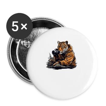 Photographe de paysage, Appareil photo, Photographe de nature - Lot de 5 grands badges (56 mm) - blanc - Devant