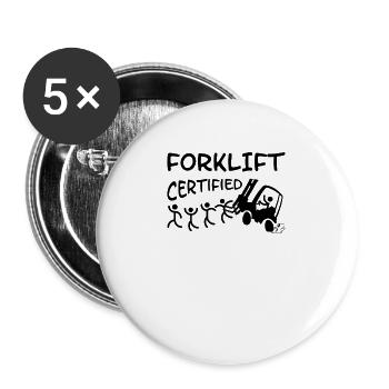 Gabelstaplerfahrer Lagerleiter Lagerist Berufe - Buttons groß 56 mm (5er Pack) - Weiß - Vorne