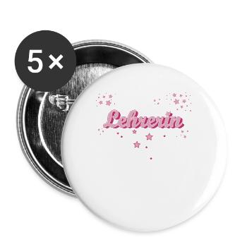 Schule Abschluss-Geschenk Lehrerin - Buttons groß 56 mm (5er Pack) - Weiß - Vorne