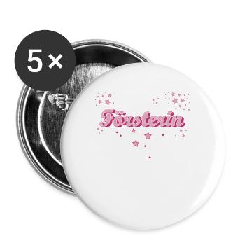 Forstwirt Abschluss-Geschenk Försterin - Buttons groß 56 mm (5er Pack) - Weiß - Vorne