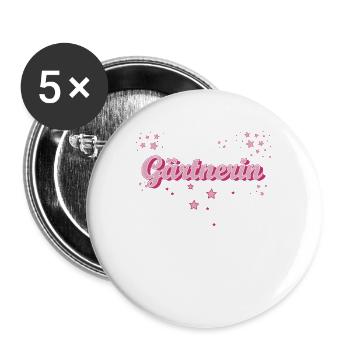 Landschaftsgärtner Abschluss-Geschenk Gärtnerin - Buttons groß 56 mm (5er Pack) - Weiß - Vorne