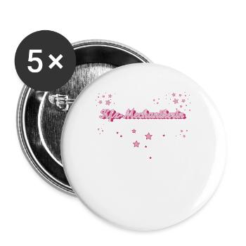 Kfz-Mechaniker Abschluss-Geschenk Kfz-Mechanikerin - Buttons groß 56 mm (5er Pack) - Weiß - Vorne