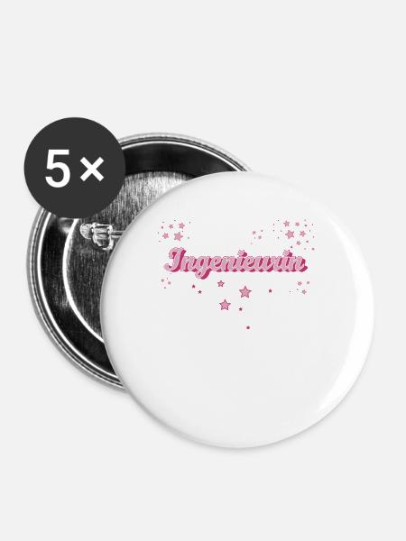 Ingenieur Abschluss-Geschenk Ingenieurin - Buttons groß 56 mm (5er Pack) - Weiß