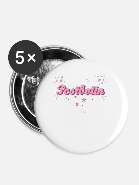 Postboten Abschluss-Geschenk Postbote Postbotin - Buttons groß 56 mm (5er Pack) - Weiß