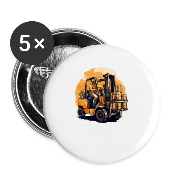 Conducteur de chariot élévateur Gestionnaire d’entrepôt Gestionnaire d’entrepôt Pappa’s - Lot de 5 grands badges (56 mm) - blanc - Devant