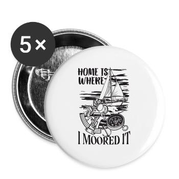 Sailor Sailboat Accessories Sailing Ship - Buttons large 2.2''/56 mm (5-pack) - white - Front