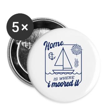 Sailor Sailboat Accessories Sailing Ship - Buttons large 2.2''/56 mm (5-pack) - white - Front
